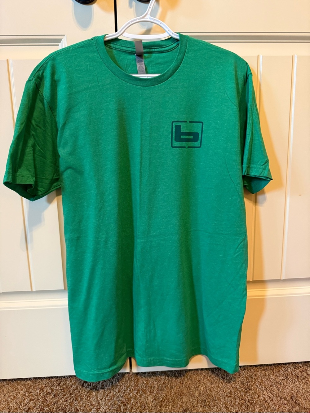 Banded Green Short-Sleeve Crew Tee with Chest Logo